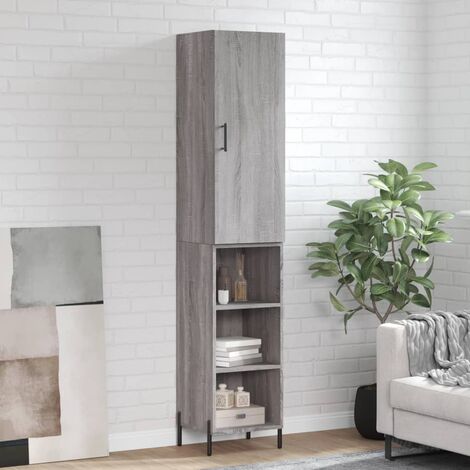 Buffet haut，Buffet de salon，Commode Meuble de rangement，Style Industriel Sonoma gris 34,5x34x180 cm Bois d'ingénierie VNWE303518 (1/5)