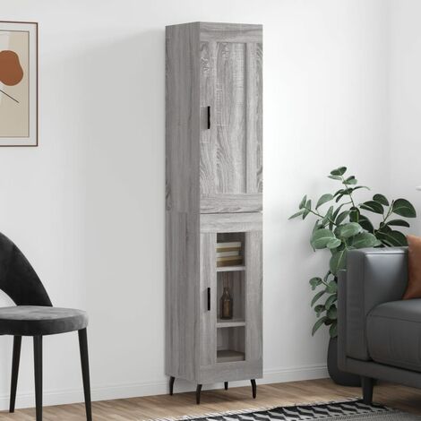 Buffet haut，Buffet de salon，Commode Meuble de rangement，Style Industriel Sonoma gris 34,5x34x180 cm Bois d'ingénierie VNWE413578 (1/5)