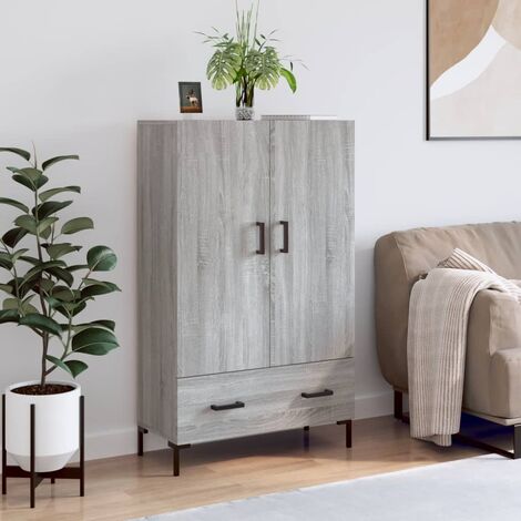 Buffet haut,Buffet de salon,Commode Meuble de rangement,Style Industriel sonoma gris 69,5x31x115 cm bois d'ingénierie VNWE152688 (1/5)