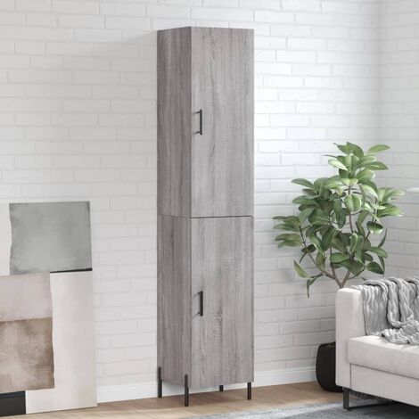 Buffet haut,Buffet de salon,Commode Meuble de rangement,Style Industriel Sonoma gris 34,5x34x180 cm Bois d'ingénierie VNWE143130 (1/5)