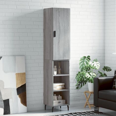 Buffet haut,Buffet de salon,Commode Meuble de rangement,Style Industriel Sonoma gris 34,5x34x180 cm Bois d'ingénierie VNWE312700 (1/5)