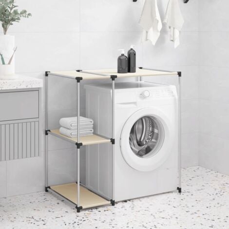 Support de rangement sur la machine à laver - Meuble machine à laver Meuble  de rangement Crème 87x55x90,5 cm vidaXL