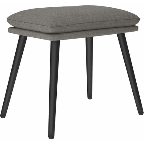 HOMCOM Pouf ottoman tabouret pouf repose-pied en velours pieds en acier  pour salon chambre Ø 35 x 38 cm gris clair