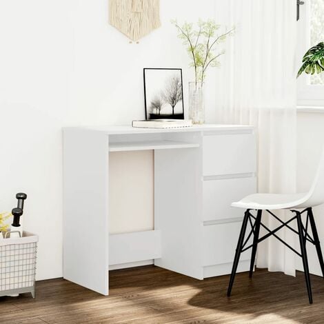 Bureau Table de travail Blanc 90x45x76 cm Aggloméré vidaXL