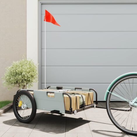 Remorque de vélo cargo gris tissu oxford et fer vidaXL292507