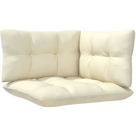 Canapé de jardin - Canapé à 3 places Canapé Relax - et coussins crème Bois de pin solide vidaXL
