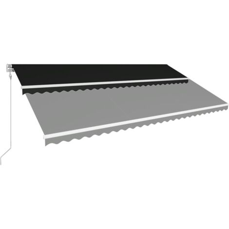 Auvent latéral rétractable pour terrasse vidaXL, noir, 20 x 20 x  500 cm