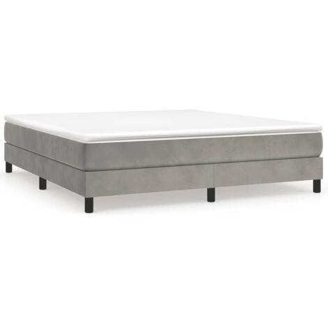 Bonnevie – Sommier tapissier 160x200 cm – Velours gris clair – Lattes en contreplaqué pour soutien optimal – Cadre robuste et élégant - OIB8105E