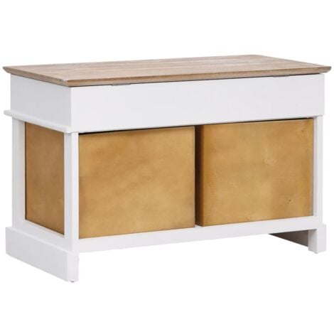 Banc d'entrée Banc Coffre de rangement - Banquette 70 x 35 x 45 cm Bois de Paulownia BV511755