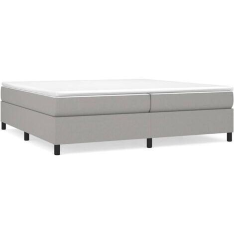 Bonnevie – Sommier tapissier 200x200 cm – Tissu polyester gris clair – Lattes en contreplaqué pour soutien optimal – Cadre robuste - OIB1004E