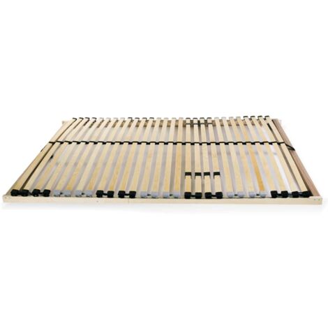 Sommier à lattes, Résistant et confortable, Cadre à lattes avec 28 lattes 7 zones 120 x 200 cm OIB4495E (1/5)