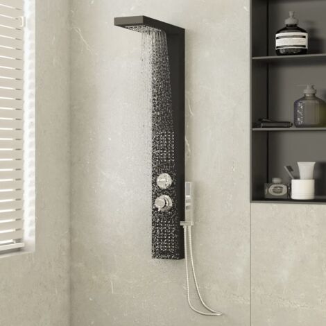 Système de panneau de douche  Colonne de Douche Aluminium Noir BXZ1142