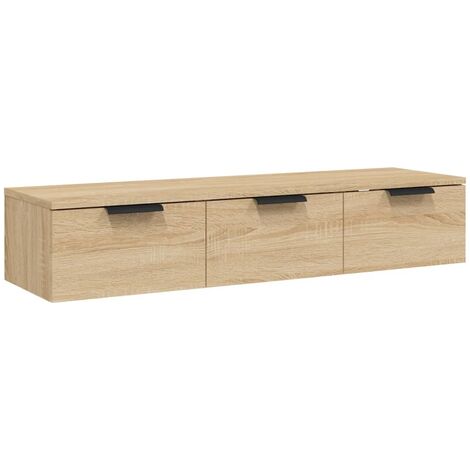 Bonnevie – Étagère murale chêne sonoma 102x30x20 cm – Bois d'ingénierie – Installation murale recommandée – Rangement décoratif pour salon et bureau - OIB9308E (1/5)