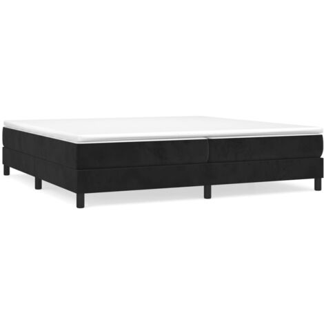 Bonnevie – Sommier tapissier 200x200 cm en velours noir – Lattes en contreplaqué pour soutien optimal – Cadre robuste pour confort durable - OIB7017E (1/4)