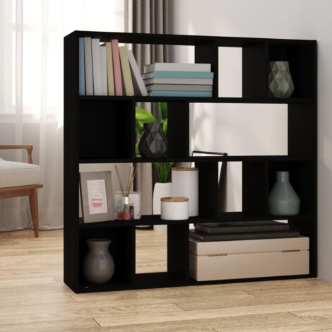 Étagère Bibliothèque 6 Compartiments Vicco Cloison Levio – Noir – Design Spacieux Et Moderne