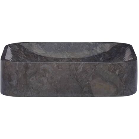 Lavabo vasque à poser Luxueux, Bac à laver, Noir 40x40x10 cm Marbre OIB5020E (1/5)