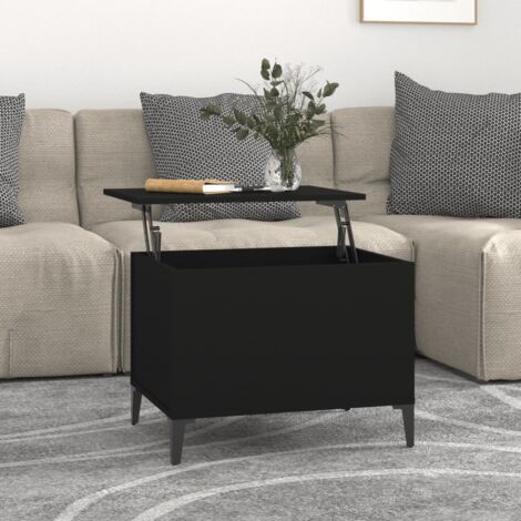 Table basse Table d'appoint pour Salon Chambre - Noir 60x44,5x45 cm Bois d'ingénierie BV614577 (1/5)