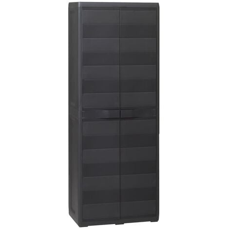 Armoire de jardin Armoire de rangement - Meuble de Rangement avec 3 étagères Noir BV421180