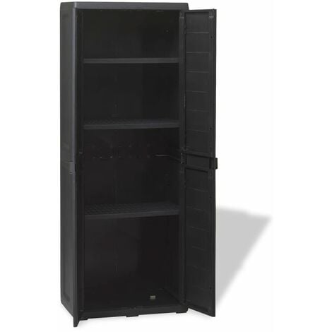 Armoire de jardin Armoire de rangement - Meuble de Rangement avec 3 étagères Noir BV421180