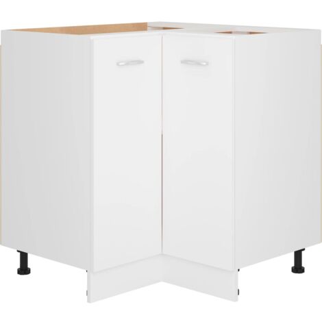 Bonnevie – Armoire de cuisine d'angle blanche 75,5x75,5x80,5 cm – Aggloméré durable – 2 étagères pour rangement optimisé - OIB2991E