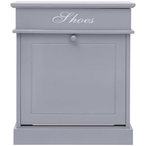 Armoire à Chaussures, Meuble Étagère de Rangement, Gris 50 x 28 x 58 cm Bois de Paulownia OIB4736E (1/5)