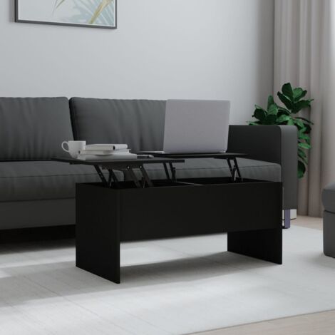 Table basse Table d'appoint pour Salon Chambre - Noir 102x50,5x46,5 cm Bois d'ingénierie BV792538 (1/5)
