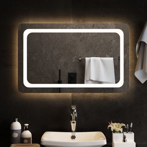 Miroir lumineux de salle de bain à LED Style baroque - 80x50 cm BV439376 - BonneVie (1/4)