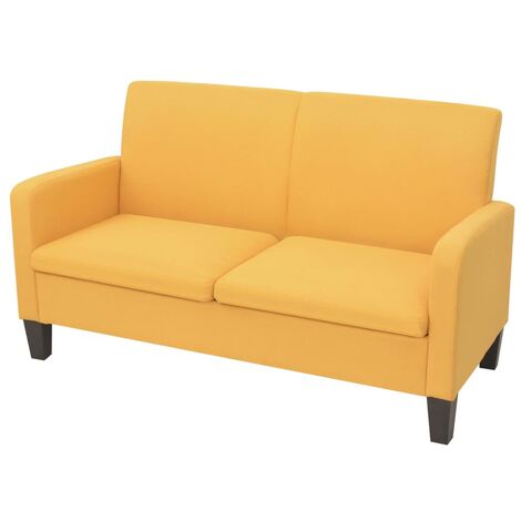 Canapé 2 places Canapé relax - Canapé de salon 135 x 65 x 76 cm Jaune BV647090 - BonneVie (1/4)