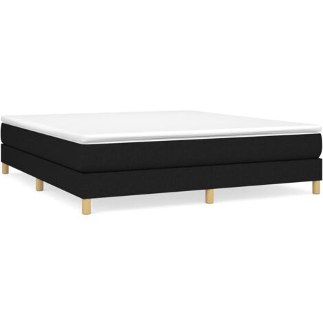 Bonnevie – Sommier tapissier noir 180x200 cm – Tissu polyester résistant – Lattes en contreplaqué pour soutien optimal – Dimensions totales 203x180x25 cm - OIB8596E