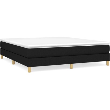 Bonnevie – Sommier tapissier noir 160x200 cm – Tissu 100% polyester – Lattes en contreplaqué pour soutien optimal – Dimensions totales 203 x 160 x 25 cm - OIB1901E (1/4)