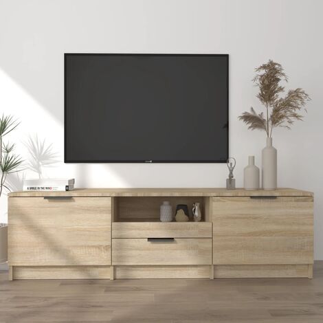Meuble TV - Armoire de TV Banc TV pour Salon Chêne sonoma 140x35x40 cm Bois d'ingénierie -FR66065 (1/5)