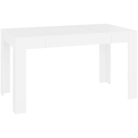 Table à manger,Design Scandinave,Table de salle à manger Blanc 140x74,5x76 cm Bois d'ingénierie HH53001