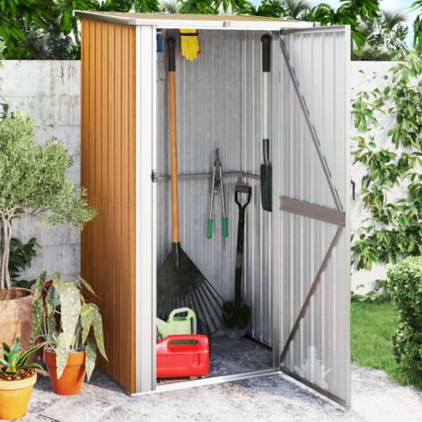 Abri de jardin  Stockage extérieur Marron 118,5x97x209,5 cm Acier galvanisé 13719 (1/5)