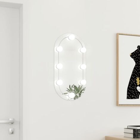Miroir avec éclairage LED Style baroque - Miroir mural Miroir lumineux 60x30 cm Verre Ovale BV722710 (1/5)