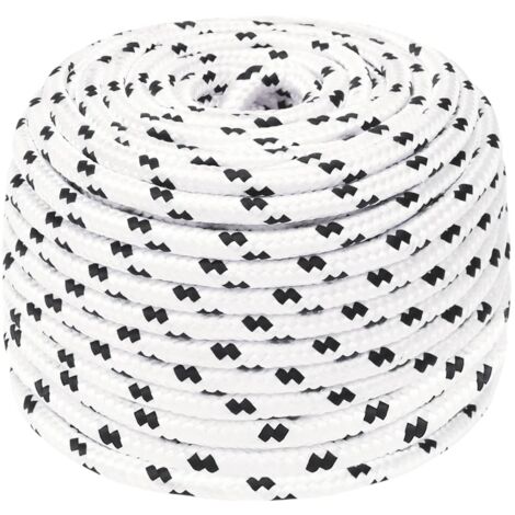 Corde de travail, Corde de Chanvre, pour la Décoration, le Bricolage, le Jardinage Blanc 10 mm 100 m Polyester OIB7069E (1/5)