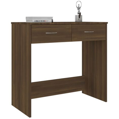 Bureau informatique Table de bureau - Chêne marron 80x40x75 cm Bois d'ingénierie BV203998