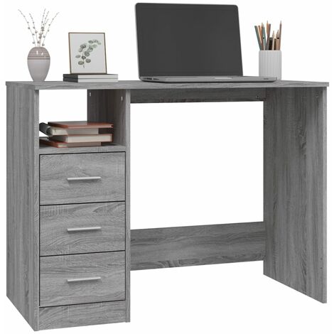Bureau avec tiroirs Bureau informatique - Table de Bureau Sonoma gris 102x50x76 cm Bois d'ingénierie BV437931