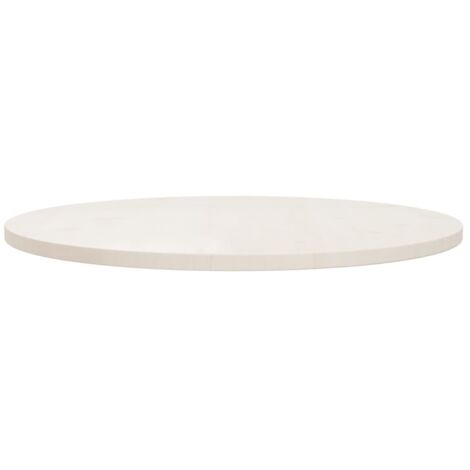 Bonnevie – Plateau de table rond blanc Ø80 cm – Bois de pin massif – Épaisseur 2,5 cm – Pour tables à manger et basses - OIB2042E