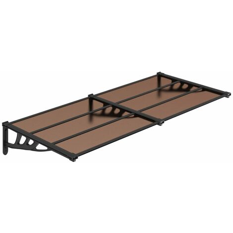 Auvent Marquise de porte, Store Banne pour porte, Noir 152,5x90 cm Polycarbonate OIB2799E