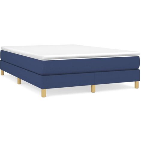 Bonnevie – Sommier tapissier 140x200 cm – Tissu 100% polyester bleu – Lattes en contreplaqué pour soutien optimal – Dimensions totales 203x140x25 cm - OIB5802E