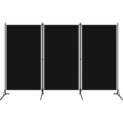 Paravent Cloison de séparation / 3 panneaux Noir 260x180 cm