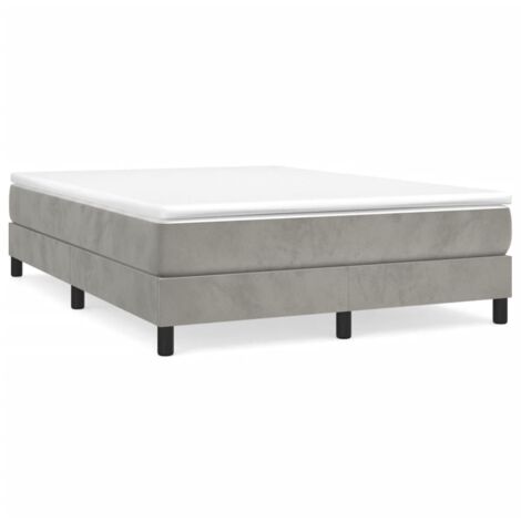 Sommier à ressorts de lit Résistant et confortable, Tapissier à lattes, Gris clair 140x200 cm Velours OIB5092E