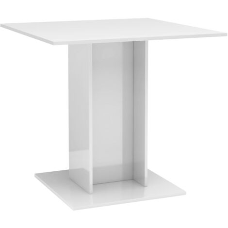 Table de salle à manger,Design Scandinave,Table à manger Blanc brillant 80x80x75 cm Aggloméré HH29725