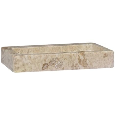 Lavabo vasque à poser Luxueux, Bac à laver, Crème 38x24x6,5 cm Marbre OIB3540E
