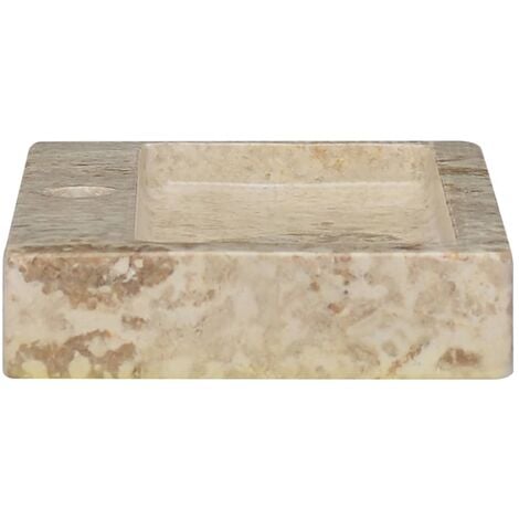 Lavabo vasque à poser Luxueux, Bac à laver, Crème 38x24x6,5 cm Marbre OIB3540E