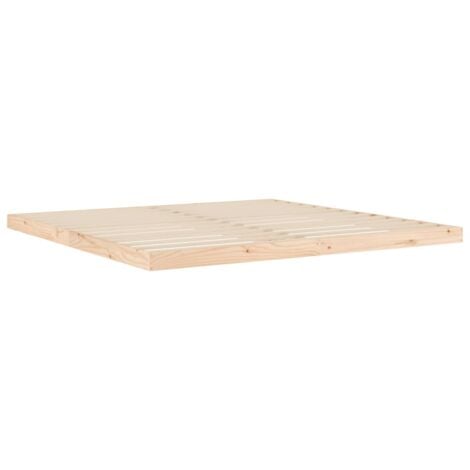 Lit double pour adulte Moderne - Cadre de lit 200x200 cm Bois de pin massif BV739212