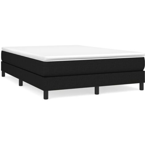 Bonnevie – Sommier tapissier 140x190 cm – Tissu polyester noir – Lattes en contreplaqué pour répartition du poids – Pieds robustes pour stabilité - OIB6292E