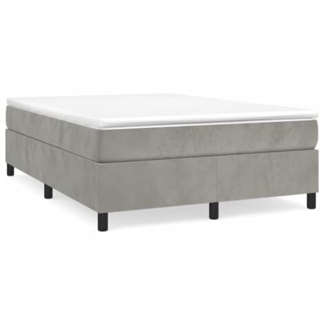 Sommier à ressorts de lit Résistant et confortable, Tapissier à lattes, Gris clair 140x190 cm Velours OIB4526E