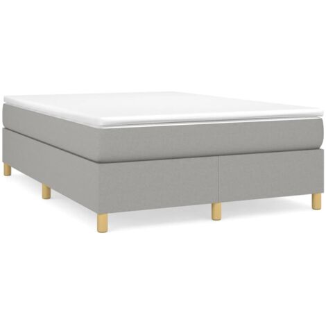 Bonnevie – Sommier tapissier 140x200 cm – Tissu 100% polyester – Lattes en contreplaqué pour répartition du poids – Gris clair - OIB4264E