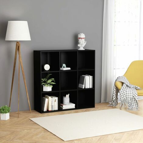 Bibliothèque Étagère de Rangement - pour Bureau Salon Chambre Cuisine Noir 98x30x98 cm Aggloméré BV932584 (1/5)